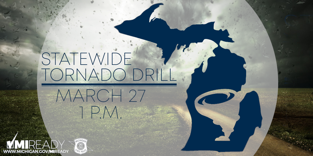 Tornado Drill March 27 at 1 PM